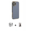 MARSİLYAN™- iPhone 16 Pro Max Kılıf Yankı Serisi - Siyah Bilvis Hayalet Cam Ekran Koruyucu + Pers Alüminyum Kamera Lens - GS
