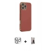 MARSİLYAN™- iPhone 16 Pro Max Kılıf Yankı Serisi - Siyah Bilvis Hayalet Cam Ekran Koruyucu + Pers Alüminyum Kamera Lens - GS
