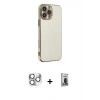MARSİLYAN™- iPhone 16 Pro Max Kılıf Yankı Serisi - Siyah Bilvis Hayalet Cam Ekran Koruyucu + Pers Alüminyum Kamera Lens - GS