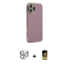 MARSİLYAN™- iPhone 16 Pro Max Kılıf Yankı Serisi - Siyah Buffer Cam Ekran Koruyucu + Pers Alüminyum Kamera Lens - GS