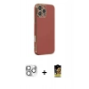 MARSİLYAN™- iPhone 16 Pro Max Kılıf Yankı Serisi - Siyah Buffer Cam Ekran Koruyucu + Pers Alüminyum Kamera Lens - GS