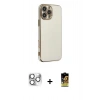 MARSİLYAN™- iPhone 16 Pro Max Kılıf Yankı Serisi - Siyah Buffer Cam Ekran Koruyucu + Pers Alüminyum Kamera Lens - GS