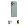 MARSİLYAN™- iPhone 16 Pro Max Kılıf Yankı Serisi - Siyah Buffer Cam Ekran Koruyucu + Pers Alüminyum Kamera Lens - GS