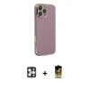 MARSİLYAN™- iPhone 16 Pro Max Kılıf Yankı Serisi - Siyah Buffer Cam Ekran Koruyucu + PVD Metal Kamera Lens - GD