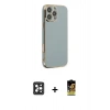 MARSİLYAN™- iPhone 16 Pro Max Kılıf Yankı Serisi - Siyah Buffer Cam Ekran Koruyucu + PVD Metal Kamera Lens - SH