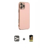 MARSİLYAN™- iPhone 16 Pro Max Kılıf Yankı Serisi - Siyah Buffer Cam Ekran Koruyucu + PVD Metal Kamera Lens - GD