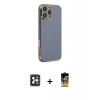 MARSİLYAN™- iPhone 16 Pro Max Kılıf Yankı Serisi - Siyah Buffer Cam Ekran Koruyucu + PVD Metal Kamera Lens - SH