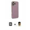 MARSİLYAN™- iPhone 16 Pro Max Kılıf Yankı Serisi - Siyah Buffer Cam Ekran Koruyucu + PVD Metal Kamera Lens - SH