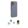 MARSİLYAN™- iPhone 16 Pro Max Kılıf Yankı Serisi - Siyah Buffer Cam Ekran Koruyucu + Raze Metal Kamera Lens - BZ