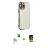 MARSİLYAN™- iPhone 16 Pro Max Kılıf Yankı Serisi - Siyah Buffer Cam Ekran Koruyucu + Raze Metal Kamera Lens - BZ