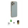 MARSİLYAN™- iPhone 16 Pro Max Kılıf Yankı Serisi - Siyah Buffer Cam Ekran Koruyucu + Raze Metal Kamera Lens - BZ