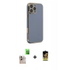MARSİLYAN™- iPhone 16 Pro Max Kılıf Yankı Serisi - Siyah Buffer Cam Ekran Koruyucu + Raze Metal Kamera Lens - NLGY