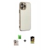 MARSİLYAN™- iPhone 16 Pro Max Kılıf Yankı Serisi - Siyah Buffer Cam Ekran Koruyucu + Raze Metal Kamera Lens - NLGY