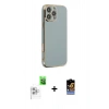 MARSİLYAN™- iPhone 16 Pro Max Kılıf Yankı Serisi - Siyah Buffer Hayalet Cam Ekran Koruyucu + Raze Metal Kamera Lens - BZ
