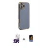 MARSİLYAN™- iPhone 16 Pro Max Kılıf Yankı Serisi - Siyah Buffer Hayalet Cam Ekran Koruyucu + Bilvis Titan Kamera Lens - SH