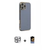 MARSİLYAN™- iPhone 16 Pro Max Kılıf Yankı Serisi - Siyah Buffer Hayalet Cam Ekran Koruyucu + Pers Alüminyum Kamera Lens - GI