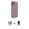 MARSİLYAN™- iPhone 16 Pro Max Kılıf Yankı Serisi - Siyah Buffer Hayalet Cam Ekran Koruyucu + Pers Alüminyum Kamera Lens - GI