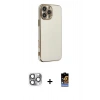 MARSİLYAN™- iPhone 16 Pro Max Kılıf Yankı Serisi - Siyah Buffer Hayalet Cam Ekran Koruyucu + Pers Alüminyum Kamera Lens - GI