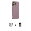 MARSİLYAN™- iPhone 16 Pro Max Kılıf Yankı Serisi - Siyah Buffer Hayalet Cam Ekran Koruyucu + Pers Alüminyum Kamera Lens - GS