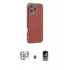 MARSİLYAN™- iPhone 16 Pro Max Kılıf Yankı Serisi - Siyah Buffer Hayalet Cam Ekran Koruyucu + Pers Alüminyum Kamera Lens - GS