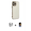 MARSİLYAN™- iPhone 16 Pro Max Kılıf Yankı Serisi - Siyah Buffer Hayalet Cam Ekran Koruyucu + Pers Alüminyum Kamera Lens - GS