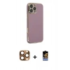 MARSİLYAN™- iPhone 16 Pro Max Kılıf Yankı Serisi - Siyah Buffer Hayalet Cam Ekran Koruyucu + Pers Alüminyum Kamera Lens - CLTM
