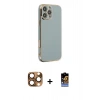 MARSİLYAN™- iPhone 16 Pro Max Kılıf Yankı Serisi - Siyah Buffer Hayalet Cam Ekran Koruyucu + Pers Alüminyum Kamera Lens - CLTM