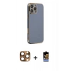 MARSİLYAN™- iPhone 16 Pro Max Kılıf Yankı Serisi - Siyah Buffer Hayalet Cam Ekran Koruyucu + Pers Alüminyum Kamera Lens - CLTM