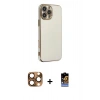 MARSİLYAN™- iPhone 16 Pro Max Kılıf Yankı Serisi - Siyah Buffer Hayalet Cam Ekran Koruyucu + Pers Alüminyum Kamera Lens - CLTM