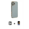 MARSİLYAN™- iPhone 16 Pro Max Kılıf Yankı Serisi - Siyah Buffer Hayalet Cam Ekran Koruyucu + PVD Metal Kamera Lens - GS