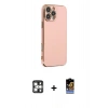 MARSİLYAN™- iPhone 16 Pro Max Kılıf Yankı Serisi - Siyah Buffer Hayalet Cam Ekran Koruyucu + PVD Metal Kamera Lens - GS