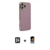 MARSİLYAN™- iPhone 16 Pro Max Kılıf Yankı Serisi - Siyah Buffer Hayalet Cam Ekran Koruyucu + PVD Metal Kamera Lens - SH