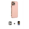 MARSİLYAN™- iPhone 16 Pro Max Kılıf Yankı Serisi - Siyah Buffer Hayalet Cam Ekran Koruyucu + PVD Metal Kamera Lens - GD