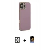 MARSİLYAN™- iPhone 16 Pro Max Kılıf Yankı Serisi - Siyah Buffer Hayalet Cam Ekran Koruyucu + PVD Metal Kamera Lens - GS