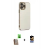 MARSİLYAN™- iPhone 16 Pro Max Kılıf Yankı Serisi - Siyah Buffer Hayalet Cam Ekran Koruyucu + Raze Metal Kamera Lens - CLTM