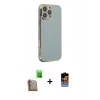 MARSİLYAN™- iPhone 16 Pro Max Kılıf Yankı Serisi - Siyah Buffer Hayalet Cam Ekran Koruyucu + Raze Metal Kamera Lens - CLTM