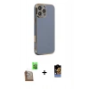 MARSİLYAN™- iPhone 16 Pro Max Kılıf Yankı Serisi - Siyah Buffer Hayalet Cam Ekran Koruyucu + Raze Metal Kamera Lens - CLTM