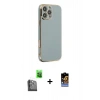 MARSİLYAN™- iPhone 16 Pro Max Kılıf Yankı Serisi - Siyah Buffer Hayalet Cam Ekran Koruyucu + Raze Metal Kamera Lens - SH