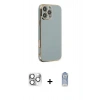 MARSİLYAN™- iPhone 16 Pro Max Kılıf Yankı Serisi - Siyah Joko Magic 5D Cam + Pers Alüminyum Kamera Lens - GS