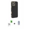 MARSİLYAN™- iPhone 16 Pro Max Kılıf Yankı Serisi - Siyah Joko Magic 5D Cam + Raze Metal Kamera Lens - BZ