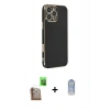 MARSİLYAN™- iPhone 16 Pro Max Kılıf Yankı Serisi - Siyah Joko Magic 5D Cam + Raze Metal Kamera Lens - CLTM
