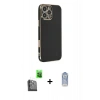 MARSİLYAN™- iPhone 16 Pro Max Kılıf Yankı Serisi - Siyah Joko Magic 5D Cam + Raze Metal Kamera Lens - SH