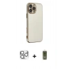 MARSİLYAN™- iPhone 16 Pro Max Kılıf Yankı Serisi - Siyah Joko Magic 5D Hayalet Cam + Gümüş Pers Alüminyum Kamera Lens