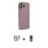 MARSİLYAN™- iPhone 16 Pro Max Kılıf Yankı Serisi - Siyah Joko Magic 5D Hayalet Cam + Gümüş Pers Alüminyum Kamera Lens