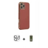 MARSİLYAN™- iPhone 16 Pro Max Kılıf Yankı Serisi - Siyah Joko Magic 5D Hayalet Cam + Gümüş Pers Alüminyum Kamera Lens