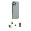 MARSİLYAN™- iPhone 16 Pro Max Kılıf Yankı Serisi - Siyah Joko Magic 5D Hayalet Cam + Natural Grey Raze Metal Kamera Lens