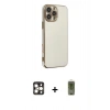 MARSİLYAN™- iPhone 16 Pro Max Kılıf Yankı Serisi - Siyah Joko Magic 5D Hayalet Cam + PVD Metal Kamera Lens - GD