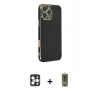 MARSİLYAN™- iPhone 16 Pro Max Kılıf Yankı Serisi - Siyah Joko Magic 5D Hayalet Cam + PVD Metal Kamera Lens - GD