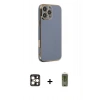 MARSİLYAN™- iPhone 16 Pro Max Kılıf Yankı Serisi - Siyah Joko Magic 5D Hayalet Cam + PVD Metal Kamera Lens - GD