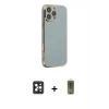 MARSİLYAN™- iPhone 16 Pro Max Kılıf Yankı Serisi - Siyah Joko Magic 5D Hayalet Cam + Siyah PVD Metal Kamera Lens
